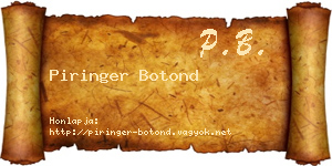 Piringer Botond névjegykártya